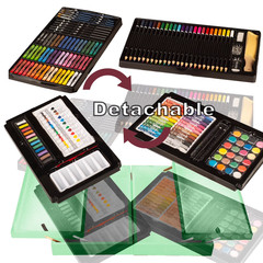 168Pcs Drawing Painting Set, Deluxe Wooden Art Set Crafts Coloring Book, Sketch