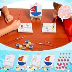 12 Sets Paint Your Own Princess Boat Painting Craft Kits, Luau Party Goodie B…