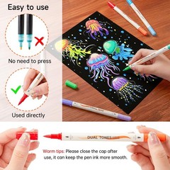 Shuttle Art 48 Colors Dual Tone Acrylic 1 Count (Pack of 24), gold, silver)