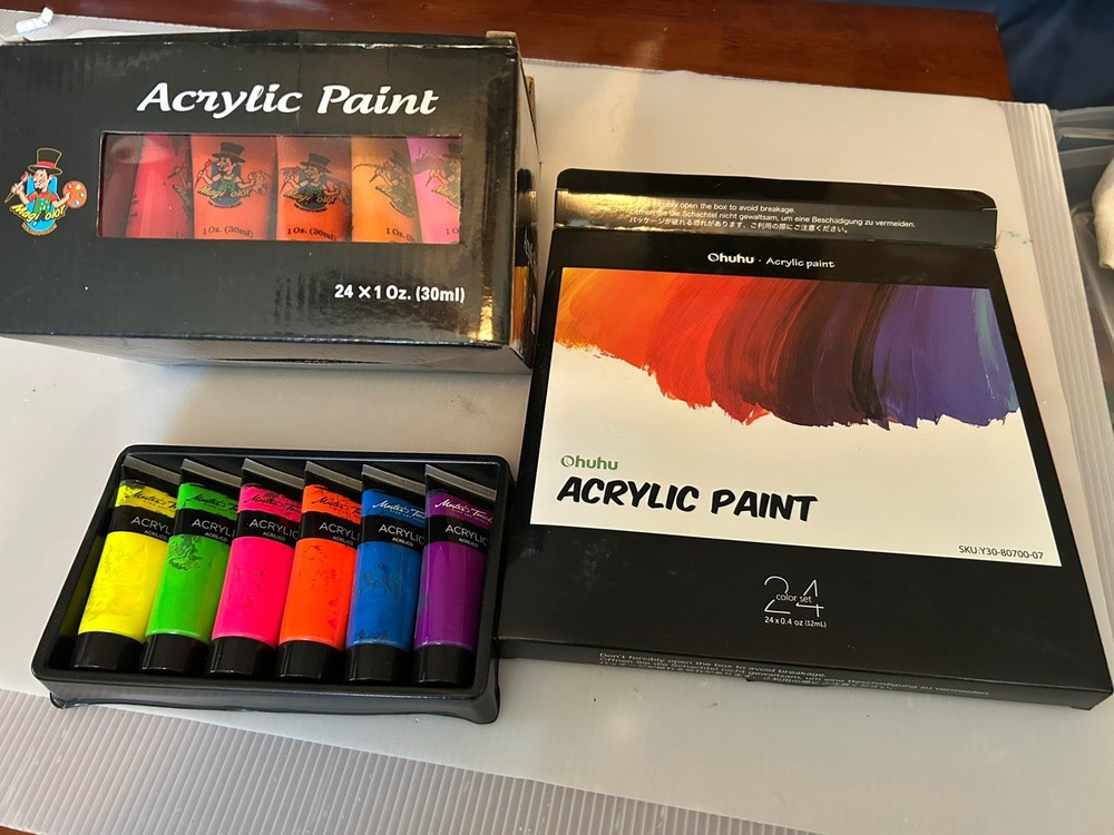 3 Acrylic Paint Sets, Artist Painting Supplies 54 Total Tubes.