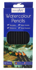 12 Watercolour Pencils Set Artist Drawing Painting Sketching Art Water Colour UK