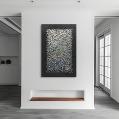 Art Hand Painted Black Minimalist Art Oil Painting Modern Abstract Art Oil Pa…