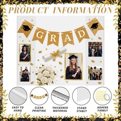 4 Pack Graduation Photo Display Board Decoration 48 X36 Inch Trifold Poster B…