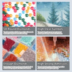 Camper Van Diamond Art Kits for Adults – 5D Full Drill Round Diamond Painting