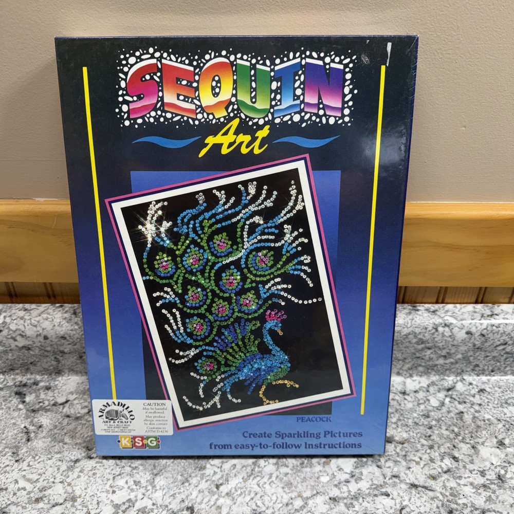 KSG Sequin Art Craft Kit 2690 Peacock Sparkle Picture New