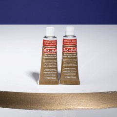 AMACO Rub n Buff Wax Metallic Finish – 2 Rub n Buff Antique Gold 15ml Tubes – Ve