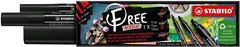 STABILO Free Acrylic Marker T100/T300/T800 Black Ink 1 of Each Size 3 Set