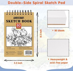 FIXSMITH 5.5″X8.5″ Sketch Book | 80 Sheets (68 lb/100gsm) 5.5×8.5-1 Pack, Tan