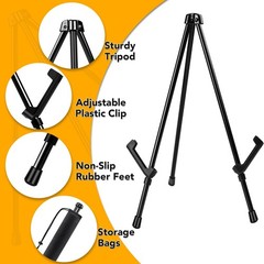AROIC 3 Pack 14” Tabletop Easels, Black Steel Table Top 2.5 inches,