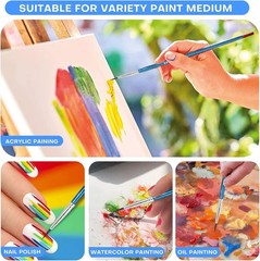 60Pcs Very Small Paint Brushes Fine Tip for Nail Art Model Craft Painting Hobby
