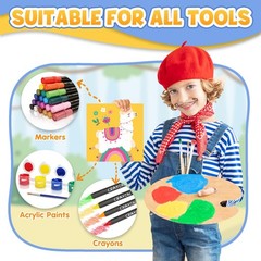 12 Pcs Pre Drawn Canvas Painting Kit Kids Animals DIY Painting Canvas Panel 6×6
