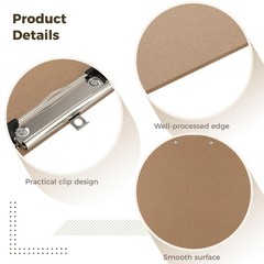 2PCS Extra Large A3 Horizontal Clipboard, 13” x 17” Wooden Low Profile Clip…