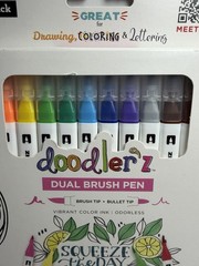 Zebra Doodlerz Dual Brush Pens 12/Pkg-Assorted