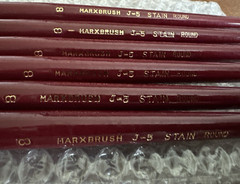 Vintage Artist Paint Brush Lot Marx Brush J-5 Stain Round 8