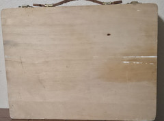 Vintage Grumbacher Artists Wood Case Box W/Palette Leather Handle Read Desc