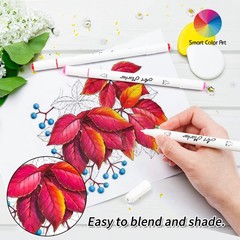 Smart Color Art 108 Pack Art Markers, 107 Alcohol Based Marker Pens and 1 Ble…