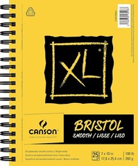 XL Smooth Bristol Paper Pad 7×10 – Bright White, 25 Sheets for Fine Detail Art