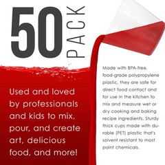 3oz (90ml) Graduated Plastic Measuring Cups, 50 Cups & 25 Mixing Sticks, Paint