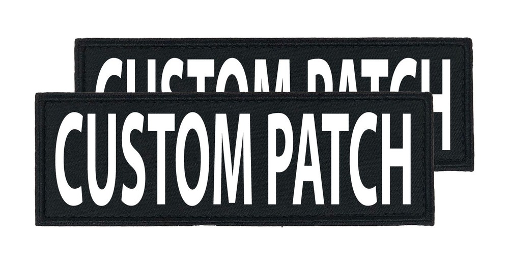 Personalized Patch (2 Per Pack) – 1 x 2.75″ (White Lettering)