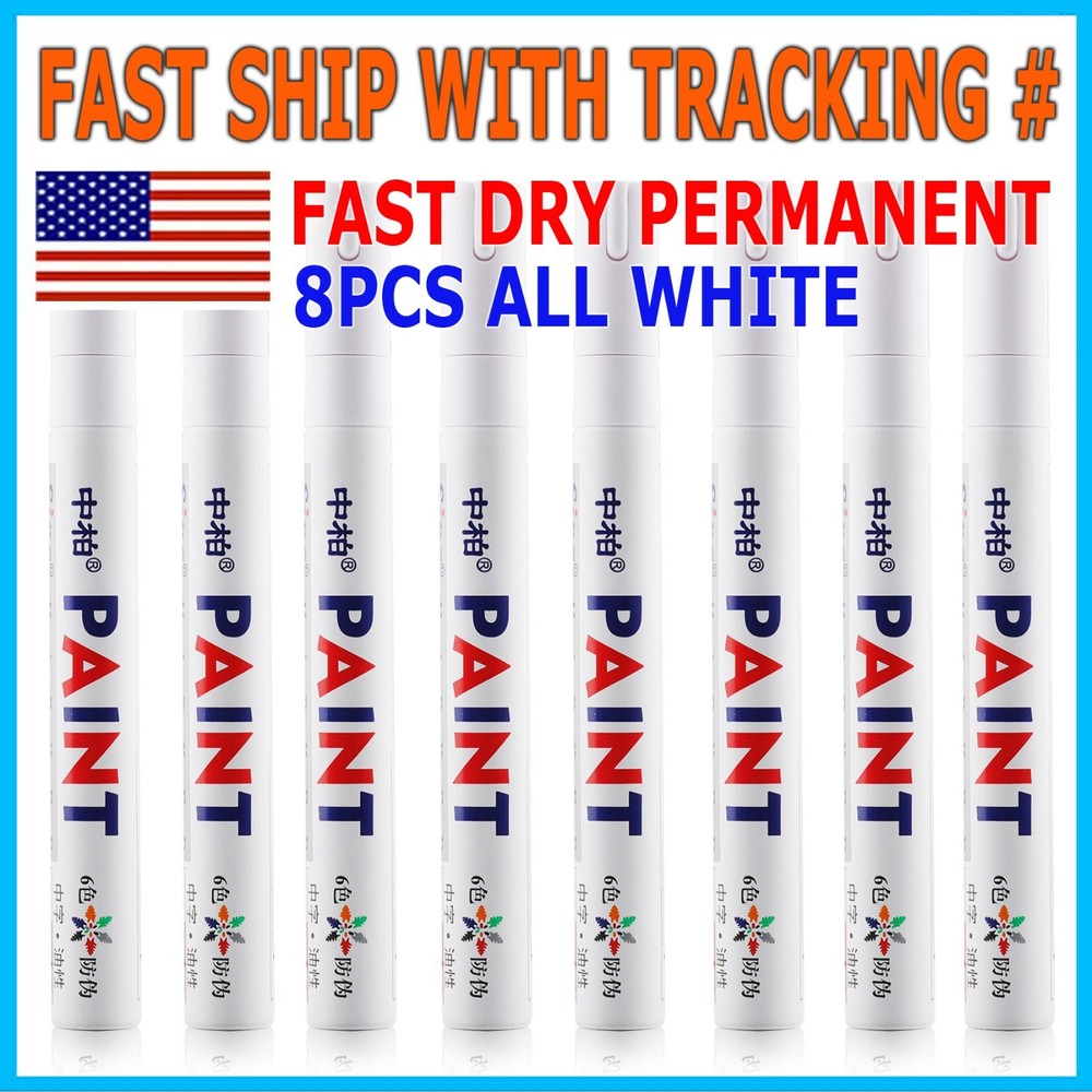 10X White Paint Pen Marker Waterproof Permanent Car Tire Lettering Rubber Letter