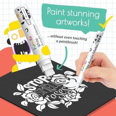 Acrylic White Paint Pen Set 1mm-15mm Multi Pack for Rock Painting Fabric Meta…