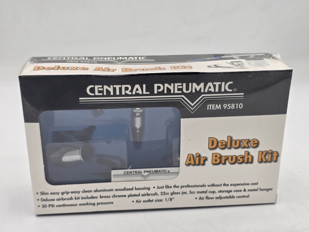 NEW IN BOX Central Pneumatic Deluxe Airbrush Kit Item 95810