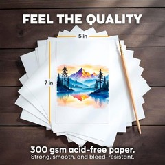 Watercolor Paper Pad 5×7 Inch 140lb Cotton Cold Pressed Art Supplies for