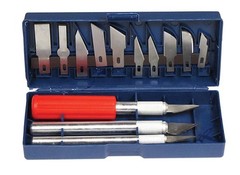 Sona 16Pc Hobby Knife Set with Aluminum Collet Chucks in Plastic Storage Box
