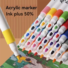 12-80 Colores Set Acrylic Paint Art Marker Pen Rock Painting for Kids Graffiti S