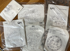 Lot of 6 Stained Glass Patterns Full Size Festive Xmas by Products by Cameo