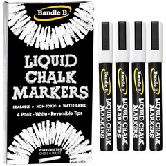 Bandle B. Chalk Markers – 4 White, 1 Count (Pack of 4), White – 4 pack