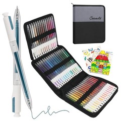 48 Colors Retractable Glitter Gel Pens – Sparkle Markers for Adult Coloring, Smo