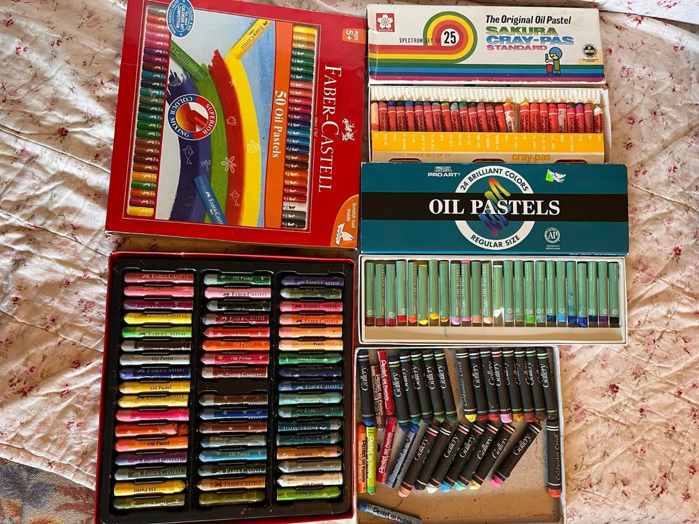 Oil Pastels 4 Sets Faber Castell Cray-Pas Sakura Gallery Pro-Art Used
