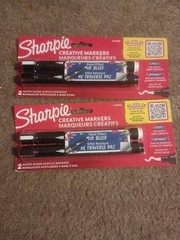 SHARPIE Creative Markers 2ct. Water-Based Acrylic Markers. Bullet Tip (Lot of 4)