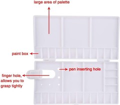 SUNIY Watercolor Palette Folding Paint Tray 10.6″ x x 0.4″, White