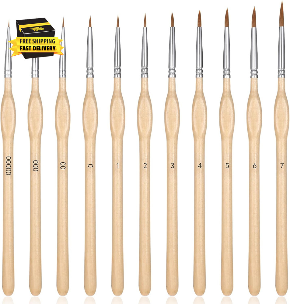 11 PCS Detailing Paint Brush, Miniature Paint Brushes by Number Tiny Detail Pain