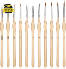11 PCS Detailing Paint Brush, Miniature Paint Brushes by Number Tiny Detail Pain