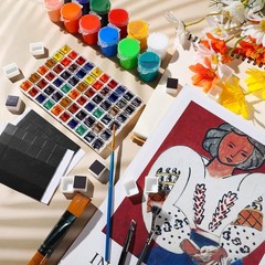 150Pcs Watercolor Half Pans with Magnets Empty Artist Paint Pan Kits for Drawing