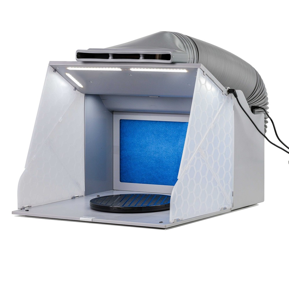 Master Airbrush Portable Hobby Paint Spray Booth Kit, Dual Exhaust Fans, Lights