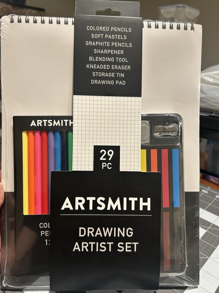 Artsmith 29 Pc Artist Drawing Set New art paper colored pencils