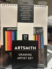 Artsmith 29 Pc Artist Drawing Set New art paper colored pencils