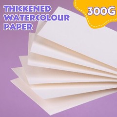 50 Sheets Watercolor Paper Bulk 6 Sizes 9×12 8×10 8×8 300 GSM White Painting