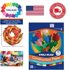 Arts and Crafts Construction Paper 9 X 12 Inches 50 Sheets Classic Colors