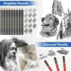 78pcs Drawing Kit Sketching Set Art 78 Pack – Multicolour, [MULTIPLE]