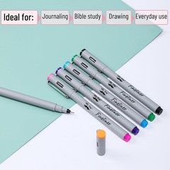 Mr. Pen Fineliner Pens 0.2 mm 6 Pack Ultra Fine No Bleed Bible Pens Assorted