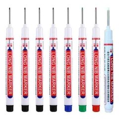 8Pcs 20mm Deep Hole Long Nib Head Markers For Metal Perforating Pen Woodworking