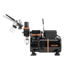 VEVOR Airbrush Kit Air Brush Kit 1/6 HP Air Compressor 3 Airbrushes 3 Tips 2 Fan