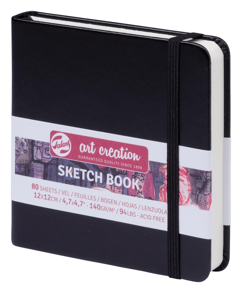 Talens Art Creation Sketchbook Black 12X12 cm, 140 Grams