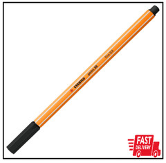 STABILO Point 88 Fineliner 10x Fineliner 0.4mm, Black, Wallet of 10