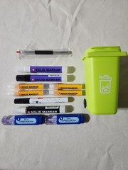 Graffiti Marker Black & White Lot With Scribe Glow In The Dark & Mini Trash Bin
